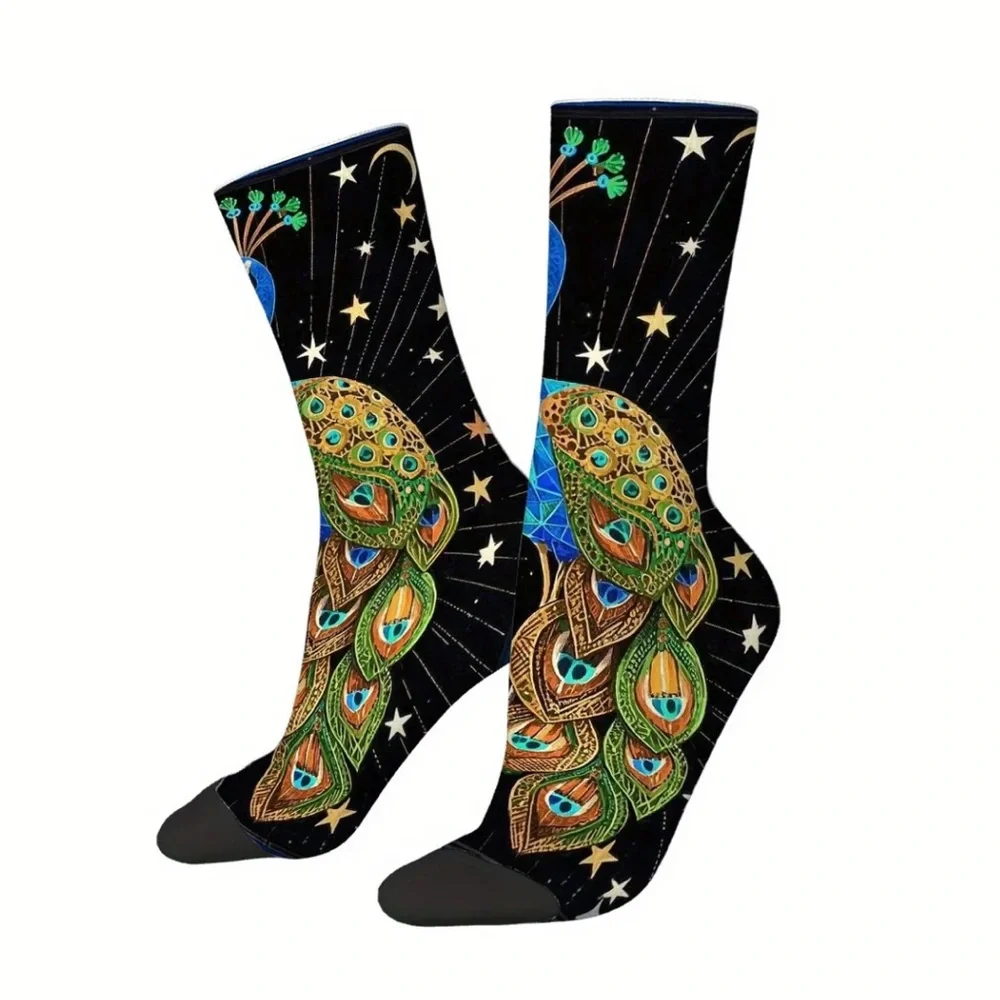 Boho Peacock Design Socks - Unisex